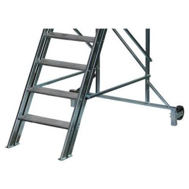 Laggo - Siirrettävät portaat turvakaiteella - 8 askelmaa 150 kg kantavuus 2650 mm korkeus