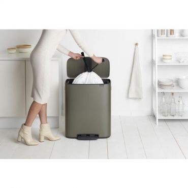 Brabantia - Polkimella varustettu roskakori 60 litraa harmaa brabantia