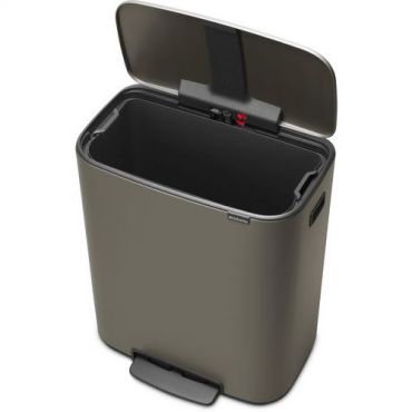Brabantia - Polkimella varustettu roskakori 60 litraa harmaa brabantia