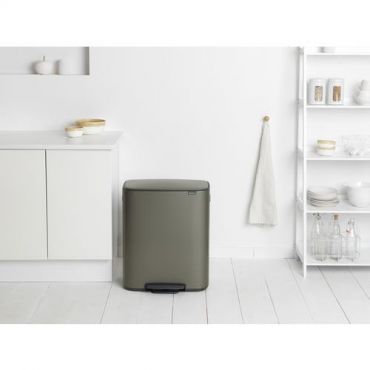 Brabantia - Polkimella varustettu roskakori 60 litraa harmaa brabantia