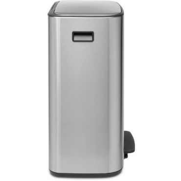 Brabantia - Polkimellinen roskakori 2 x 30 L teräs hopea/sinkki - 60 L tilavuus - Sisäkäyttöön