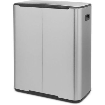 Brabantia - Polkimellinen roskakori 2 x 30 L teräs hopea/sinkki - 60 L tilavuus - Sisäkäyttöön