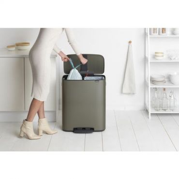 Brabantia - Polkimella varustettu roskakori 2 x 30 litraa harmaa brabantia