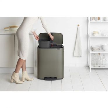 Brabantia - Polkimella varustettu roskakori 2 x 30 litraa harmaa brabantia