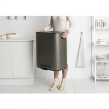 Brabantia - Polkimella varustettu roskakori 2 x 30 litraa harmaa brabantia