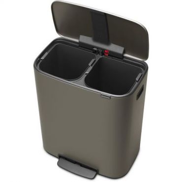 Brabantia - Polkimella varustettu roskakori 2 x 30 litraa harmaa brabantia