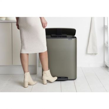 Brabantia - Polkimella varustettu roskakori 2 x 30 litraa harmaa brabantia