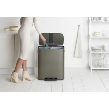 Brabantia - Polkimella varustettu roskakori 2 x 30 litraa harmaa brabantia