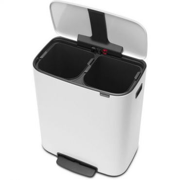 Brabantia - Polkimella varustettu roskakori 2 x 30 litraa valkoinen