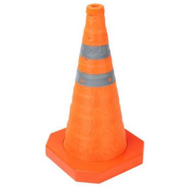 Manutan Expert - Kokoontaitettava liikennekartio 45 cm - Heijastava Oranssi Nylon