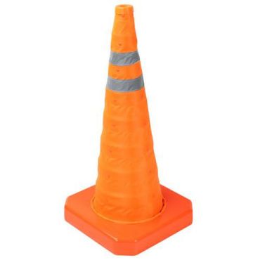 Manutan Expert - Heijastava kokoontaitettava liikennekartio K 70 cm - Oranssi Nylon - Turvallinen ja tilaa säästävä