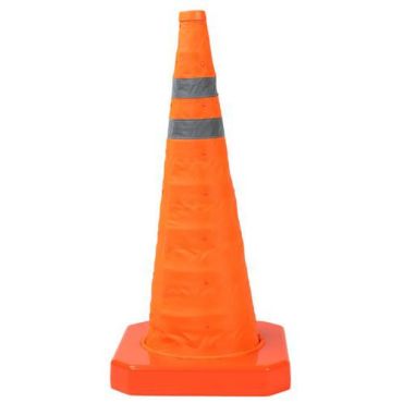 Manutan Expert - Heijastava kokoontaitettava liikennekartio K 70 cm - Oranssi Nylon - Turvallinen ja tilaa säästävä