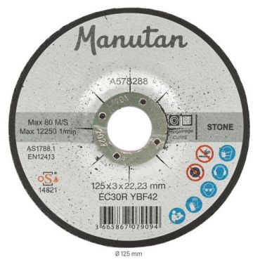 Manutan Expert - Vahvistettu katkaisulaikka 125 x 2,5 mm - Kaikille materiaaleille - Leikkaamiseen