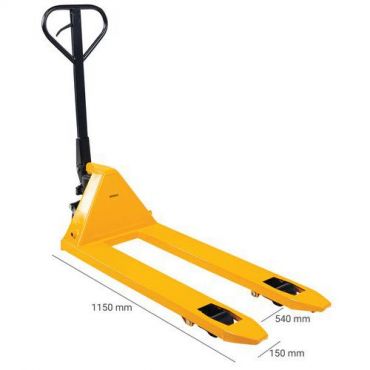 Haarukkavaunu Basic polyuretaani 1150 mm – 2 tonnia 2000 kg kapasiteetti keltainen