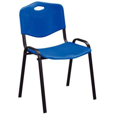 Manutan Expert - Tuoli Azteka - Polypropeeni Sininen/Musta - Pinottava 46cm leveä istuin 10v takuu