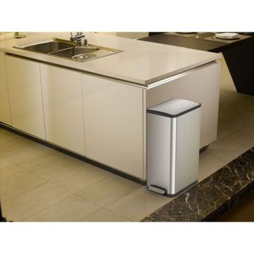EKO - Roskakori polkimella Ecoslim 45 L - Matta/ruostumaton teräs - Jätteidenkäsittely