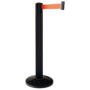 Beltrac - Rajapylväs ulkokäyttöön – musta pylväs oranssi nauha