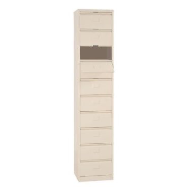 Manutan Expert - Kansiokaappi 10 lokerolla beige - 198x41x34.5 cm - Teräs - 10 vuoden takuu