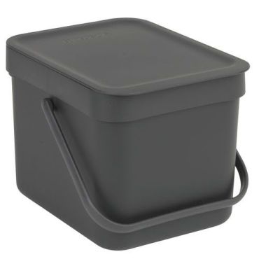 Brabantia Sort&Go 6L roskakori harmaa – Biojäte muovi kahva pieni tilavuus
