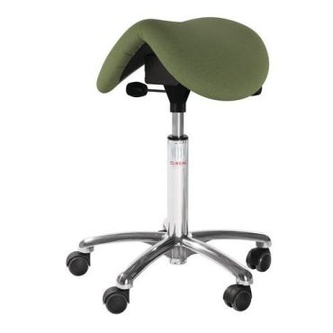 Global Professional Seating - Satulatuoli Mini EasySeat kangas - Vihreä/keltainen - Säädettävä korkeus - Ergonominen