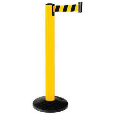 Beltrac - Rajapylväs ulkokäyttöön – keltainen pylväs musta/keltainen nauha