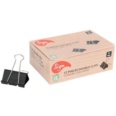 Paperiliitin nipistinmalli 25 mm teräs musta 51 mm 12 kpl