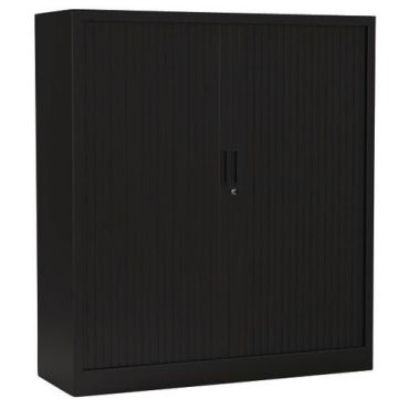 Robberechts - Musta monobloc-kaappi rulo-ovilla - 136x120x43 cm - 3 hyllyä 60 kg/hylly teräs sylinterilukko