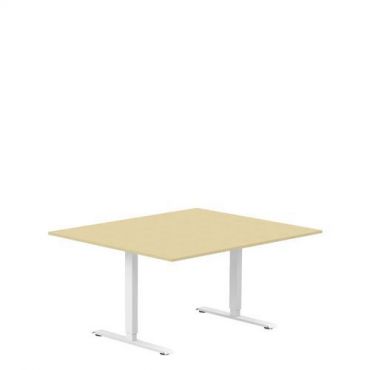 Lanab - Neuvottelupöytä 1400x1200 suorakaiteen muotoinen t-jalusta koivu/valkoinen