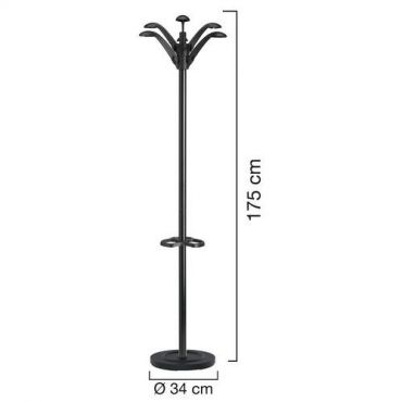 Unilux - Vaateripustin flora musta 6 koukkua
