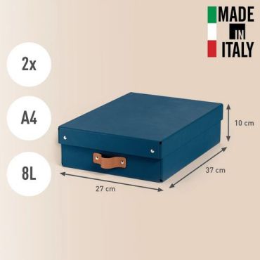Leitz - Säilytyslaatikko Puro 8 l sininen 2 kpl - Pahvi 370x270x100 mm - Kestävä ja tyylikäs säilytysratkaisu