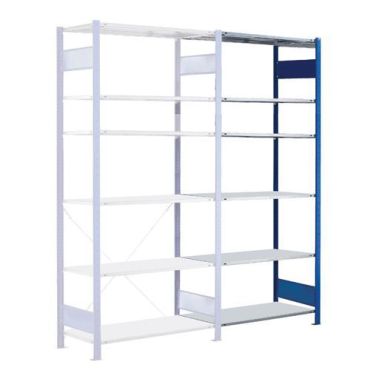 Schulte - Varastohyllyn jatko-osa Easy-Fix - 250 x 80 cm sininen 150 kg/hyllytaso 6 hyllytasoa