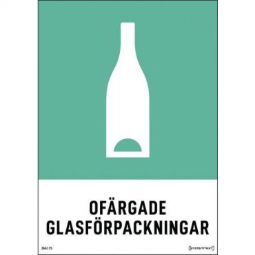 Systemtext - Kyltit - kierrätys väritön lasi