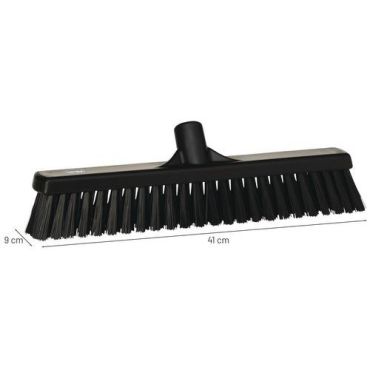 Vikan - Lattiaharja 410 mm - Kovat/pehmeät kuidut musta - Puhdistus- ja huoltolaitteet