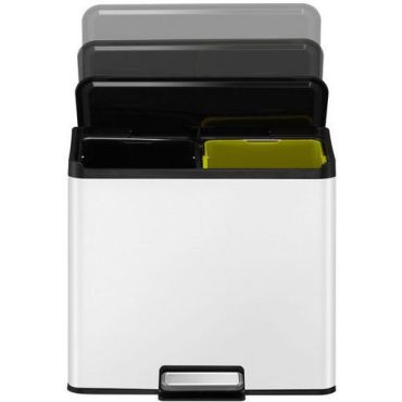 EKO - Roskakori polkimella Essential Recycler Step Bin 15+15 L valkoinen - Ruostumaton teräs - 30 L - Lajittelu