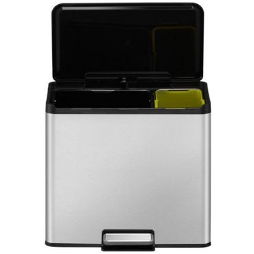Eko - Roskakori polkimella essential recycler step bin 20+9 l matta ruostumatonta terästä