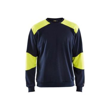 Blaklader - Palosuojattu collegepaita - Mariininsininen/Huomiokeltainen - 4XL - EN 1149-5 EN 11612 Modakryyli