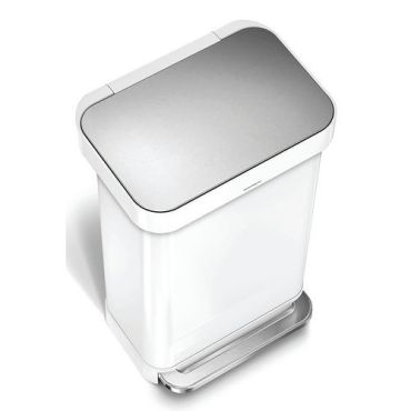 Simplehuman - Roskakori ruostumatonta terästä valkoinen 45 l
