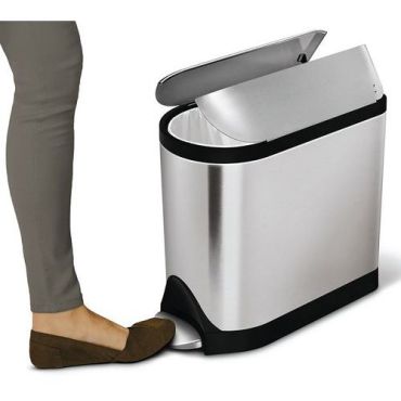 Simplehuman - Butterfly-roskakori 10L - Ruostumaton teräs harmaa - Pieni ilman kantta