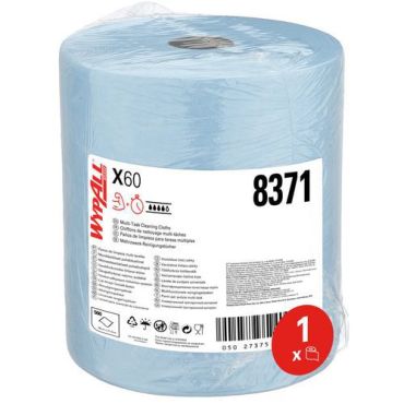 Wypall - Paperipyyhkeet rulla sininen X60 General - 650 arkkia/pakkaus - Kuituliina teollisuuteen