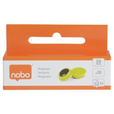 Nobo - Valkotaulumagneetti 24 mm keltainen 300 g 10 kpl