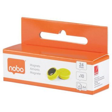 Nobo - Valkotaulumagneetti 24 mm keltainen 300 g 10 kpl