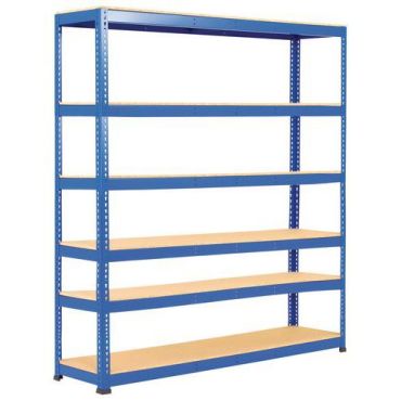 Manutan Expert - Rapid 1 varastohylly - 2440x2440x915 mm 6 sinistä hyllytasoa 150 kg/hyllytaso 1000 kg kokonaiskuorma helppo asennus