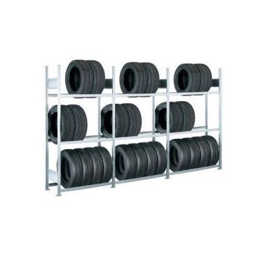 Schulte - Jatko-osa rengasteline EasyFix RotaStore - 2500x1000x400 mm - 4 tasoa teräs 150 kg/hyllytaso