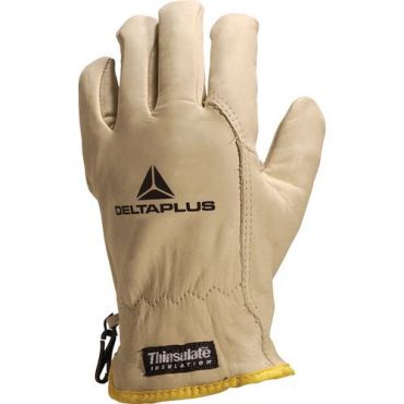 Delta Plus - Nahkakäsineet Thinsulate-vuorella - Koko 10 - Kylmäsuojaus - Beige