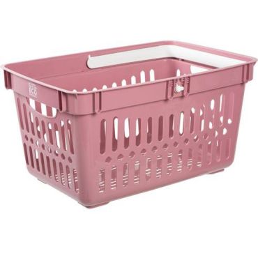 Nordiska Plast - Ostoskori My Own 27L pinkki/valkoinen - 90% kierrätettyä materiaalia ekologinen