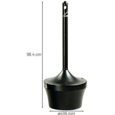 Rubbermaid - Tupakointiasema Aladdin - Musta - 16.1 L tuhka-astia - Alumiini - 98.4 cm