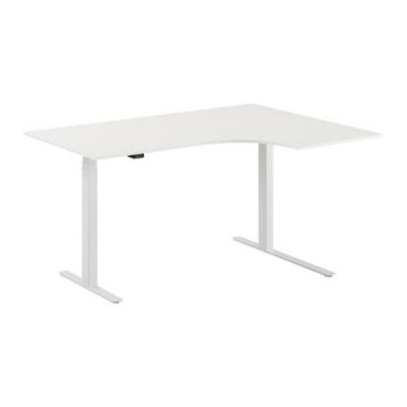 Lotuss - Sähkökulmapöytä Madrid 1600x800 valk/valk - Sähkösäätöinen Laminaatti 61.7-126.7 cm korkeus