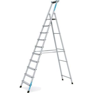 Zarges - A-tikkaat XLstep S 10 askelmaa - Alumiini 150 kg kuormitus 4.5 m käsittelykorkeus