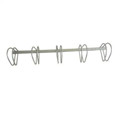 Manutan Expert - Seinäkiinnitteinen pyöräteline 5 pyörälle 90 astetta - Sinkitty teräs - 1830x295x260 mm - 7.3 kg