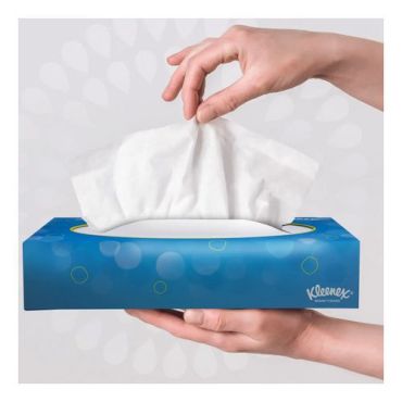Kleenex - Kasvopyyhkeet 20x20 cm - 2 kerrosta - Valkoinen - Pehmeät ja imukykyiset